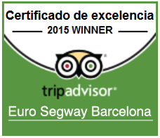 Euro Segway Barcelona - According to the rating on TripAdvisor we are one of the Best! Euro Segway Barcelona - Certificate of Excellence 2015