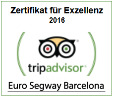 Euro Segway Barcelona - According to the rating on TripAdvisor we are one of the Best! Euro Segway Barcelona - Certificate of Excellence 2016