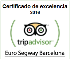 Euro Segway Barcelona - According to the rating on TripAdvisor we are one of the Best! Euro Segway Barcelona - Certificate of Excellence 2016